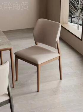约侘寂餐实木椅子家用白蜡A013木椅椅北欧现代简书桌椅风设计师靠