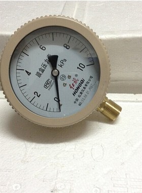 正品红旗膜盒压力表YE100 0-60KPA/40KPA膜盒表 千帕表径向微压表