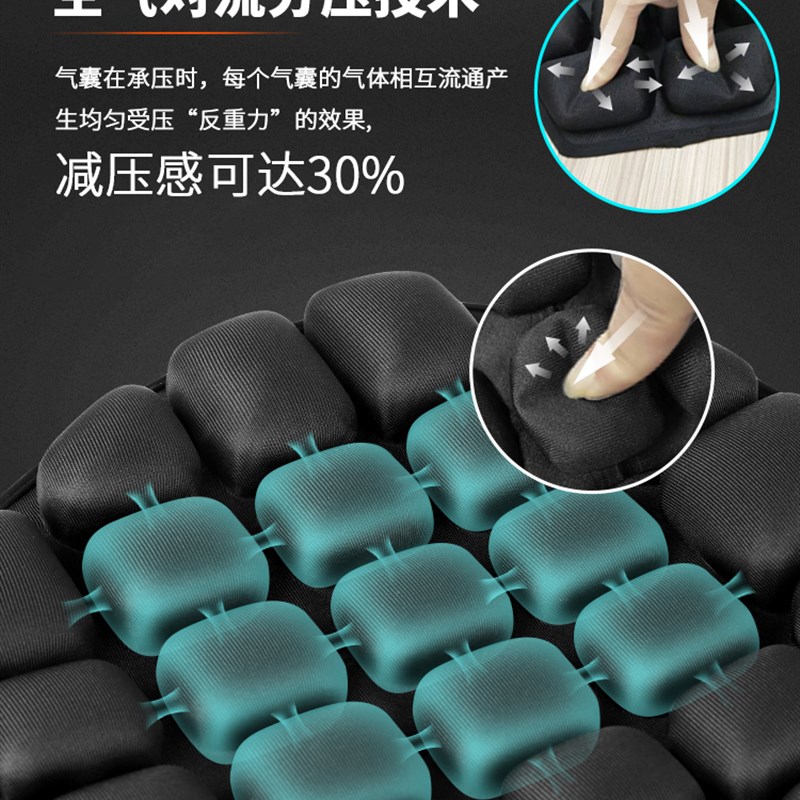 摩托车坐垫套气囊充气减压隔热透气夏季越野长途R加装电动车软座