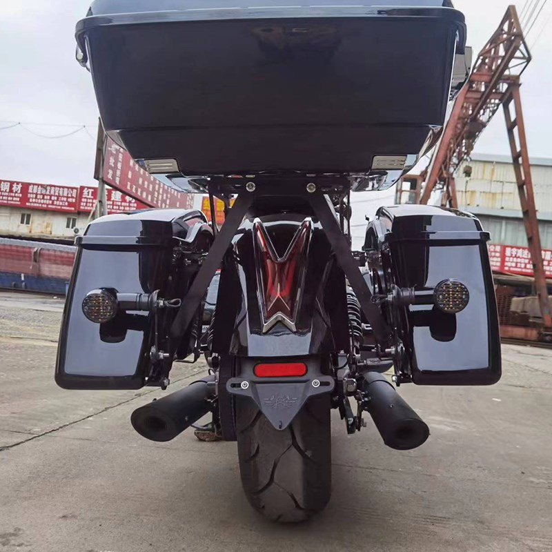 建设香帅700/800m/900摩瑞MV800/900改装哈雷滑翔大边箱尾箱配