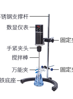 力辰科技电动搅拌器LC-ES-60/200W油墨涂料搅拌机小型数显实验室