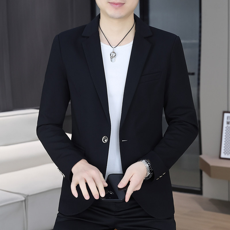 男士免烫韩版修身商务休闲小西服