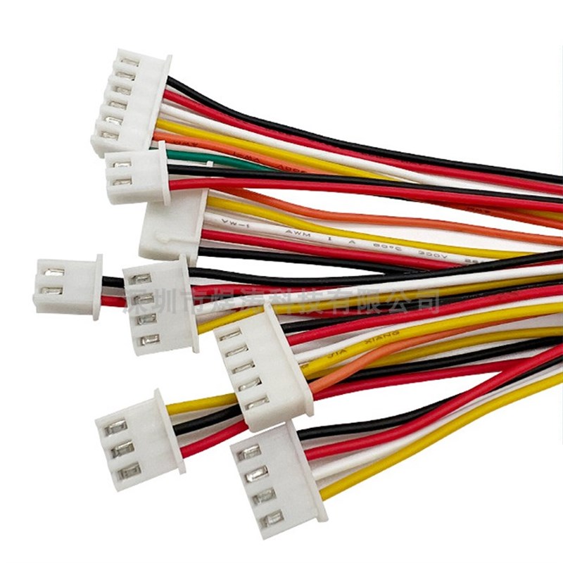 XH2.54mm单头电子连接线 2P/3P/4P/5P/6P/7P/8Pin 彩色插头端子线