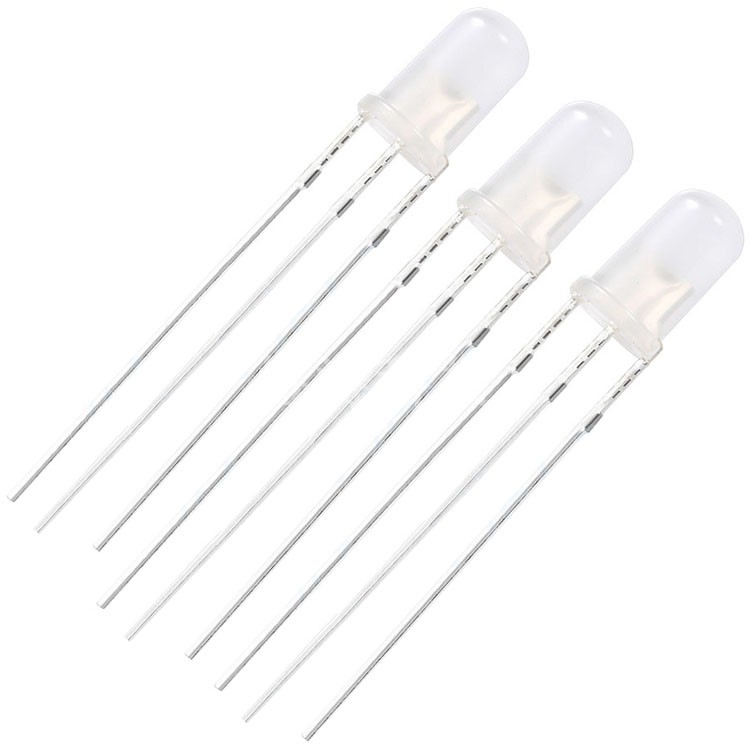 F5/5MM圆头双色雾状直插LED发光二极管 红绿红蓝红翠绿 共阴 共阳