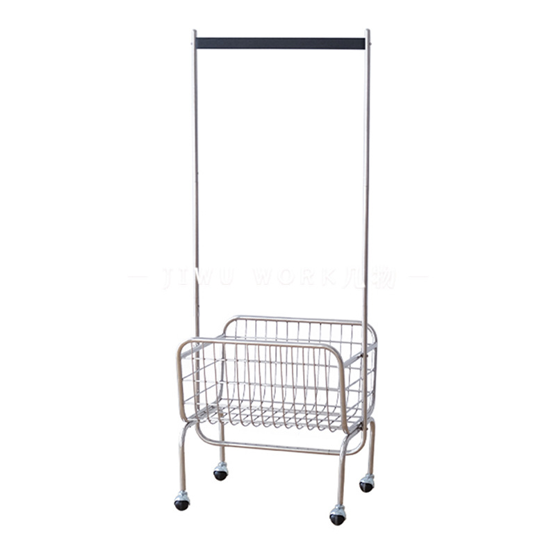 北欧卧室玄关家用不锈钢落地衣架移动衣帽架服装店收纳展示挂衣架