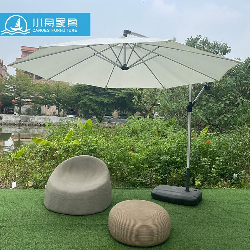 户外带遮阳伞绳编制单人沙发位户外景区民宿酒店创意手工编织家具