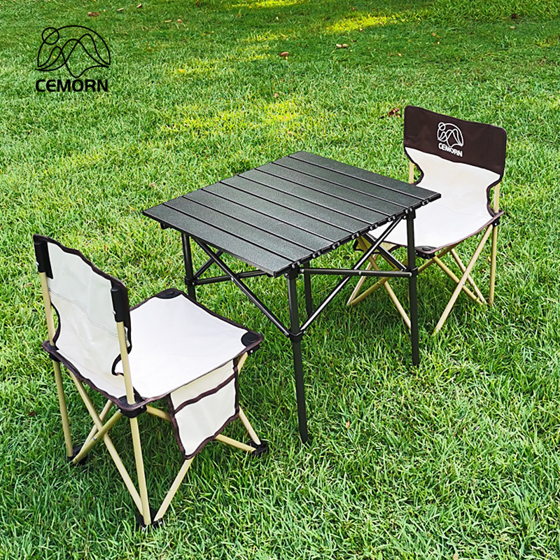 辰暮CEMORN 户外折叠桌椅三件套 露营野餐靠背椅子写生桌椅套装