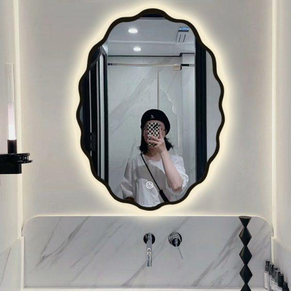 #法式浴室镜椭圆壁挂家用卫生间智能化妆镜子网红卧室梳妆镜挂墙,家装主材,智能浴室镜,淘宝优惠券,粉丝福利购,淘宝优惠卷