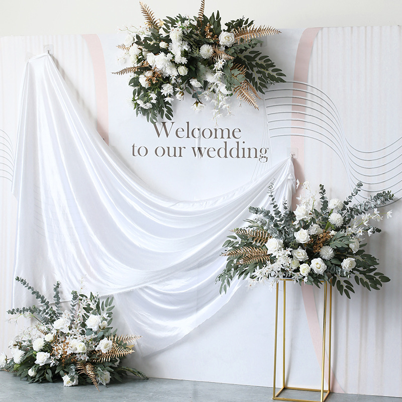 森系草坪婚礼花艺婚庆花背景板挂壁花堆摆件商业活动假花装饰