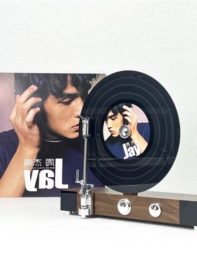 立式复古留声机黑胶唱片机现代轻奢模型L摆件别墅样板间装饰品C