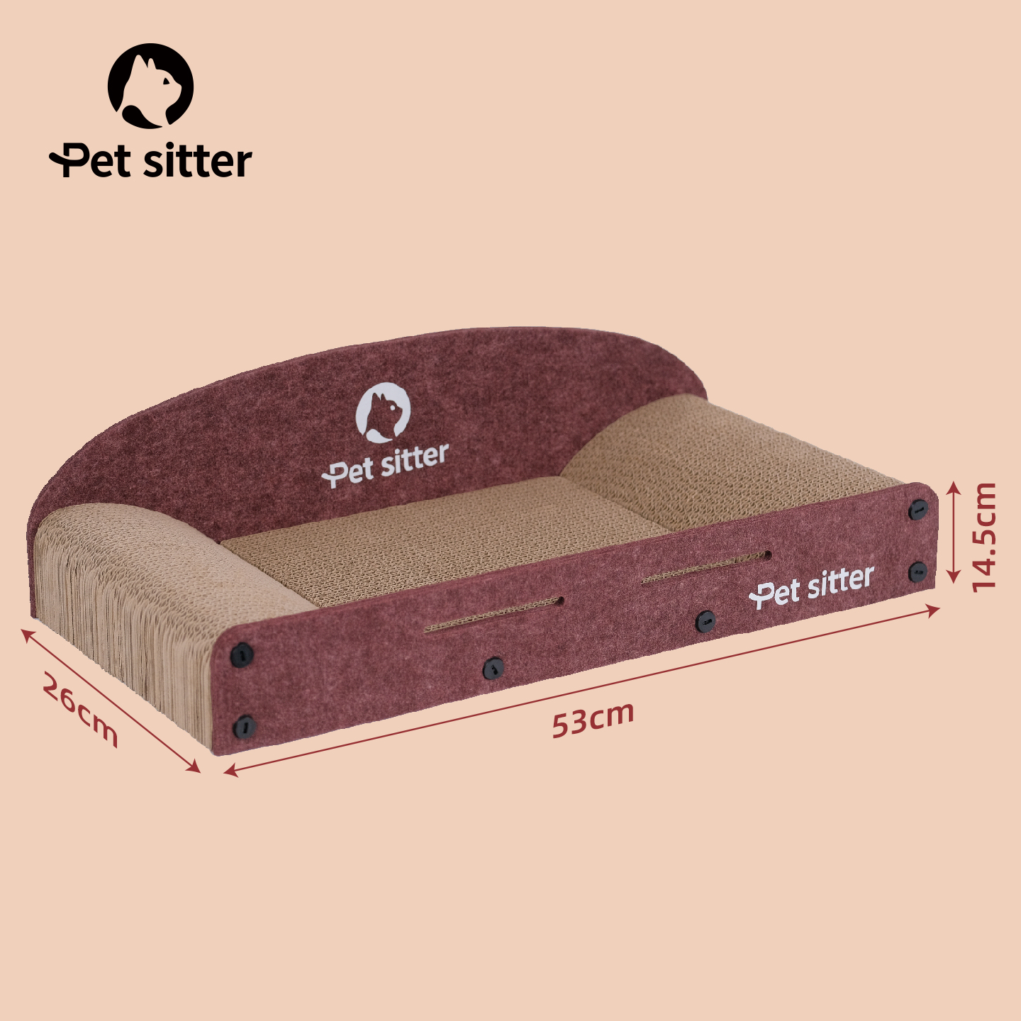 出口高品质毛毡粘毛瓦楞猫抓板