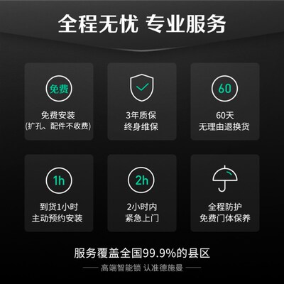 德施曼密码锁指纹锁家用防盗门3D人脸识别智能锁感应锁R9精灵版