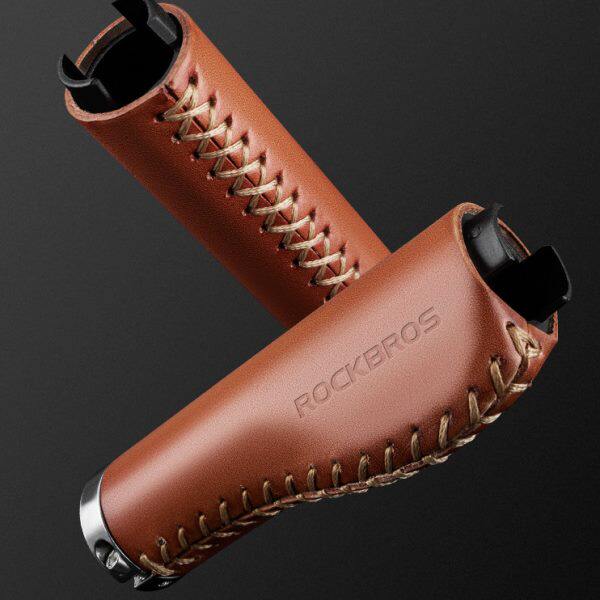 洛克兄弟牛皮自行车把套复古山地旅行折叠车握把副把单车骑行配件