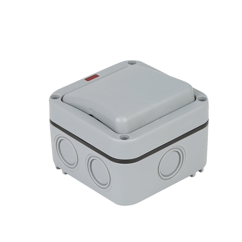 KAKN防水盒户内外双开开关室外花园浴室工地单双控带指示灯明装防