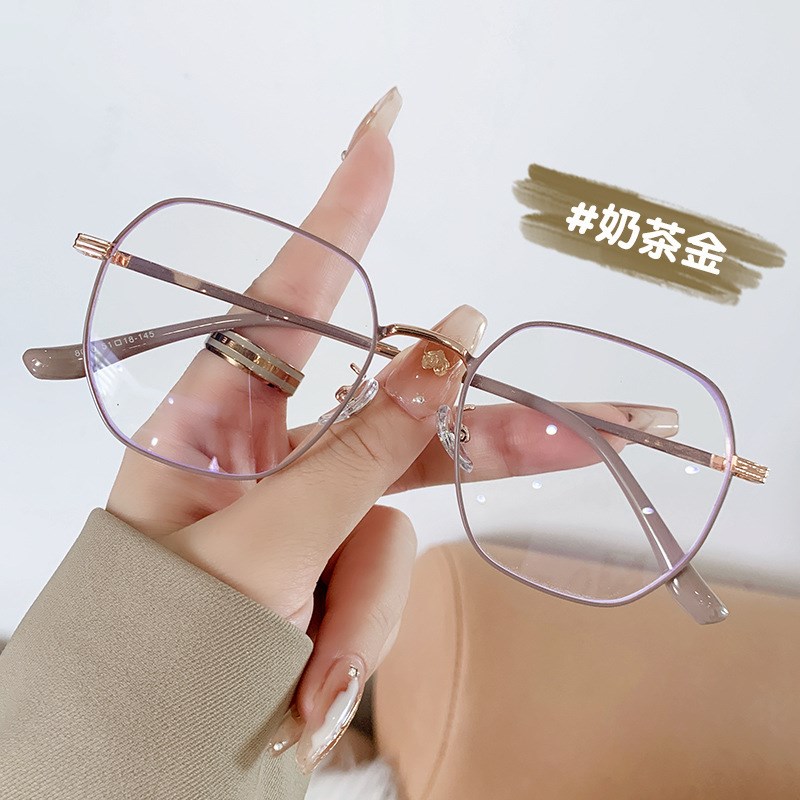 韩版近视眼镜框架女高级感防蓝光可配度数大框素颜显脸Z小平光眼