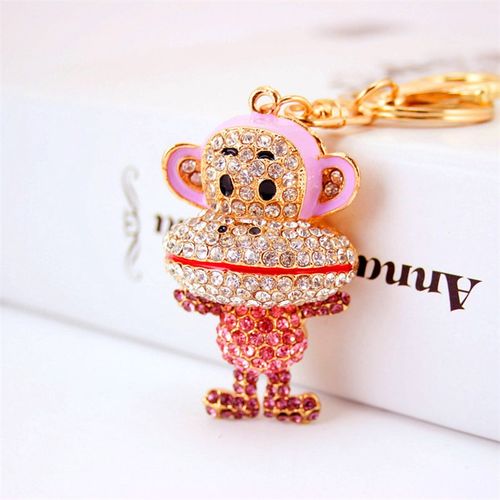 可爱水钻小猴子动物生肖女友汽车钥匙扣女包扣配饰挂件X钥匙链643