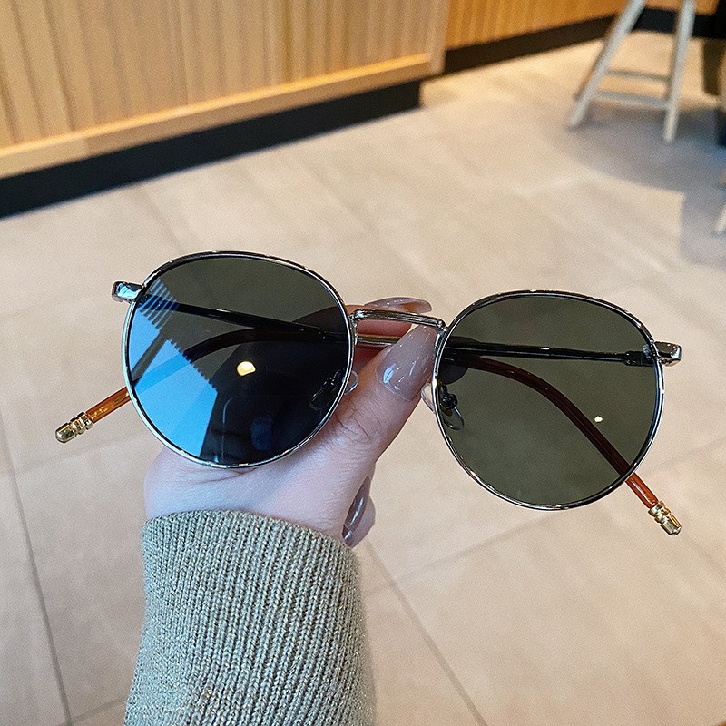 新款时尚太阳镜 金属圆框百搭太阳眼镜O网红复古墨镜跨境眼镜