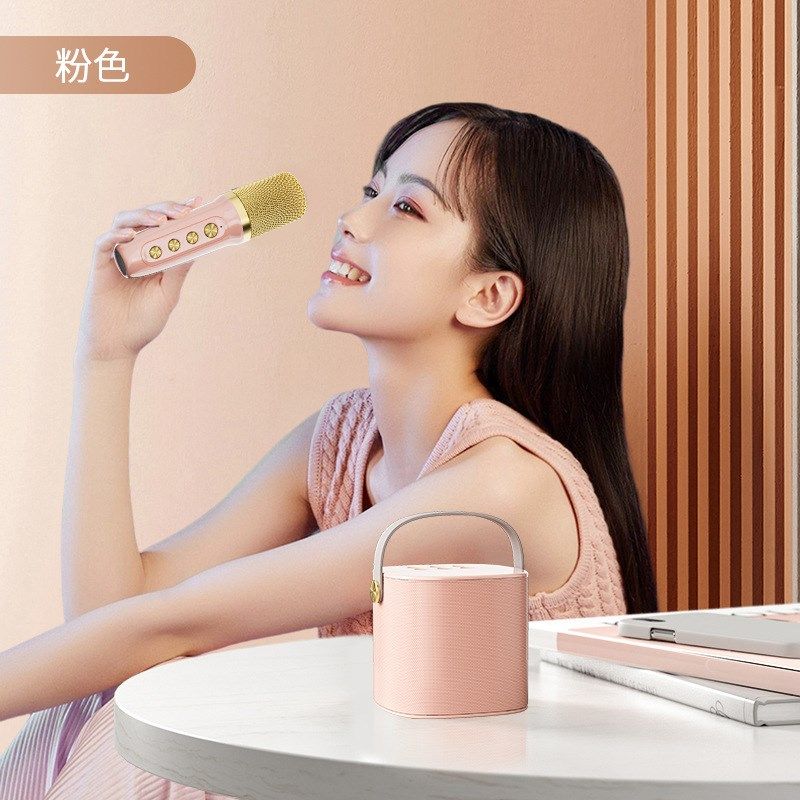 新款YS101蓝牙音响o小型家庭KTV卡拉OK话筒音响一体麦克风K歌音箱