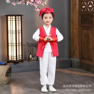 书童服装儿童汉服开笔礼弟子规三字经古装国学幼儿园W演出服表演