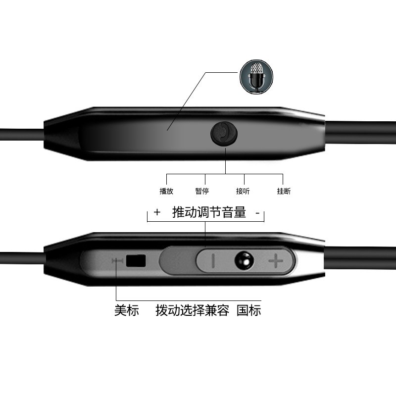 金属有线磁吸入耳式耳机 线控y带麦手机耳機 吃鸡游戏电竞音乐耳