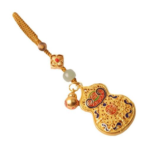 珐琅葫芦双面汽车钥匙挂件情侣钥匙扣精K致饰品男女包包简约吊坠