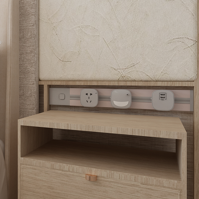 新可座家兰电力轨道插用书房移动大功率明装壁挂式多功能导轨插座