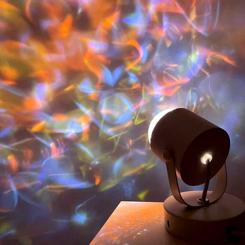 水波纹氛围灯旋转动态网红直播间背景灯卧室情调遥控七彩变色射灯