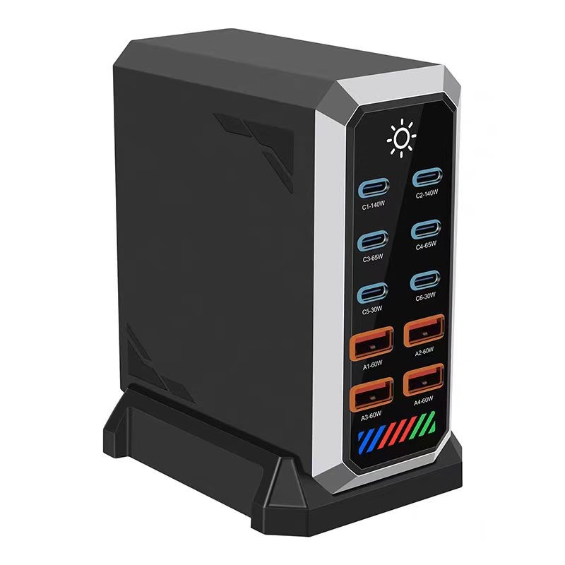 660W氮化镓GaN智能充电器PD140W大功率快充多口USB桌面超级快充桩