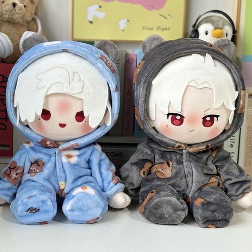 策策虎法兰绒连体睡衣套装40cm棉花娃娃衣一番赏替换公仔玩偶衣服