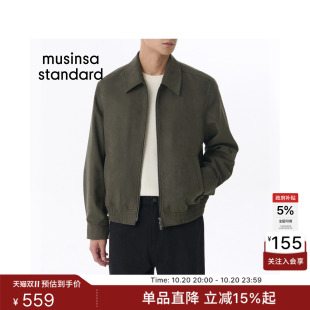韩国秋冬休闲男士拉链翻领短夹克休闲潮流外套MUSINSA STANDARD