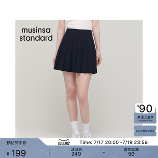 韩国春夏季女士学院风显瘦百搭高腰百褶裙短裙MUSINSA STANDARD