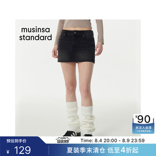 韩国秋季女士低腰舒适显腿长牛仔修身短裤裙MUSINSA STANDARD