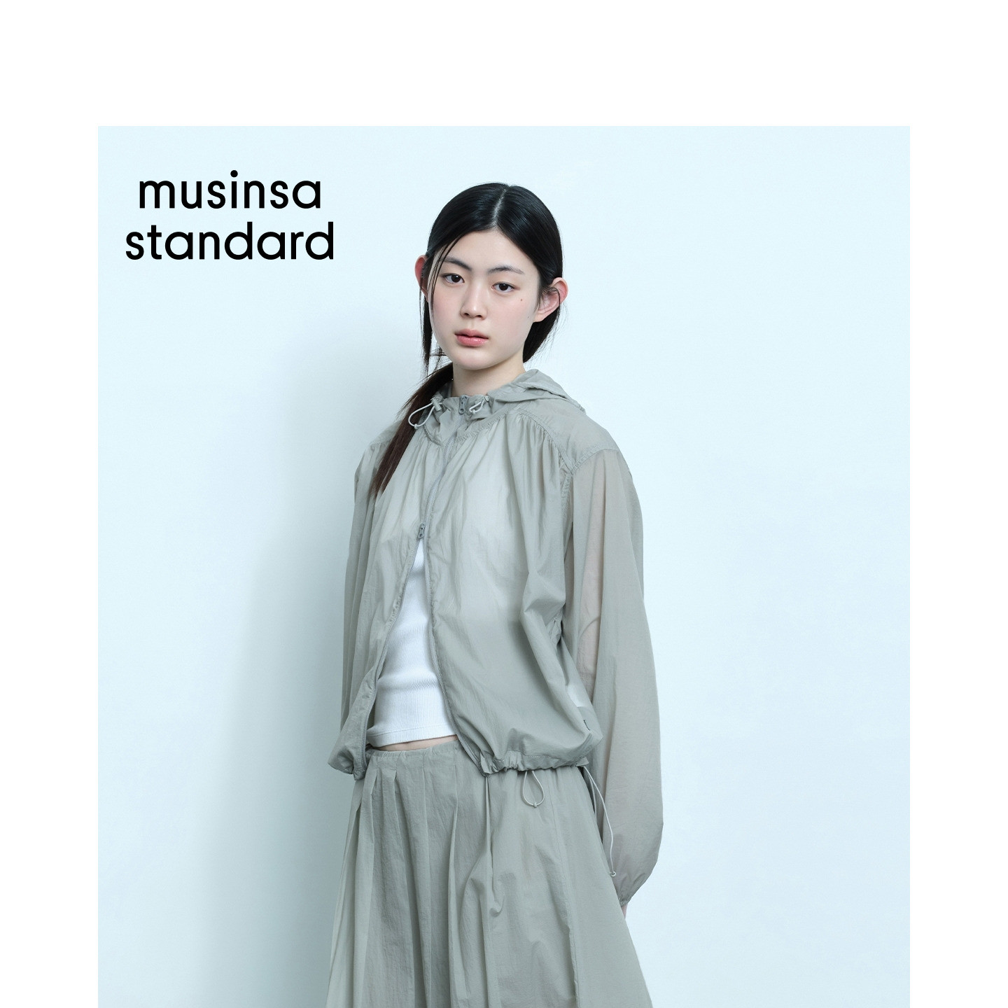韩国26春夏季新品女士长袖抽绳轻薄防风防水外套MUSINSA STANDARD