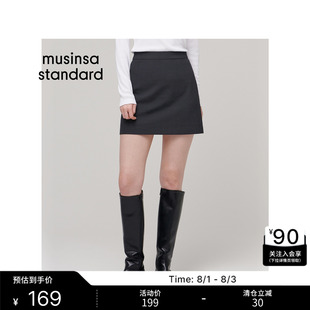 韩国春夏季女士A字裙短裙高腰显瘦通勤半身裙MUSINSA STANDARD