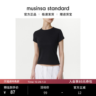 T恤musinsa 显瘦短袖 韩国25秋冬女士短款 standard 韩素希同款