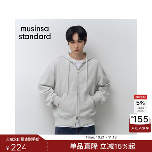 韩国26秋冬新品休闲男士宽松连帽拉链卫衣MUSINSA STANDARD