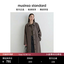 【含羊绒羊毛】韩国25秋冬女士显瘦毛呢大衣musinsa standard