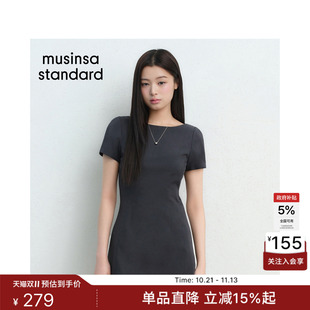 韩国26新品潮流时尚优雅通勤女士短袖连衣裙MUSINSA STANDARD