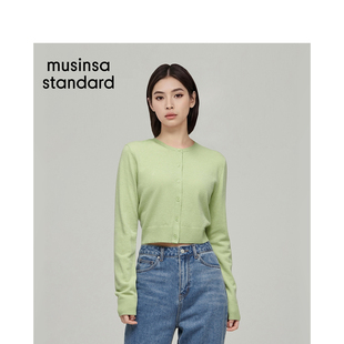 韩国春季 书房 女士圆领短款 开衫 standard musinsa 中韩CP
