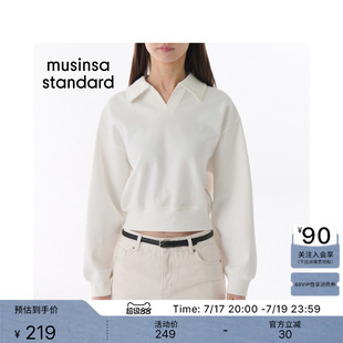 韩国26春夏季新品女士简约百搭休闲短款纯色卫衣MUSINSA STANDARD