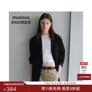 韩国秋冬女士通勤时尚宽松落肩款廓形西装外套MUSINSA STANDARD