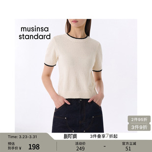 新品 musinsa 女士潮流百搭休闲时尚 针织衫 standard 短袖 韩国26春季