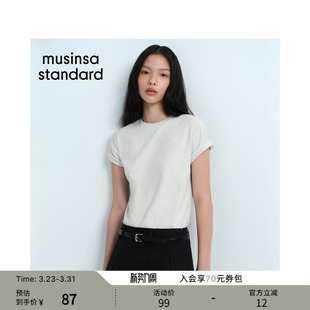 T恤musinsa 上衣纯色短袖 standard 女士休闲舒适基础款 韩国春季