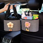 汽车椅背花朵收纳袋多功能储物箱车载座椅背挂袋置物袋车装 饰用品