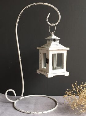 美式复古铁艺木制风灯花园杂货庭院装饰灯户外草坪装饰品摆件