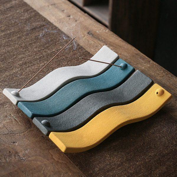 海浪线香插室内线香炉香插摆件陶瓷创意供奉仿古卧香炉家用檀香炉,家居饰品,香薰炉,淘宝优惠券,粉丝福利购,淘宝优惠卷