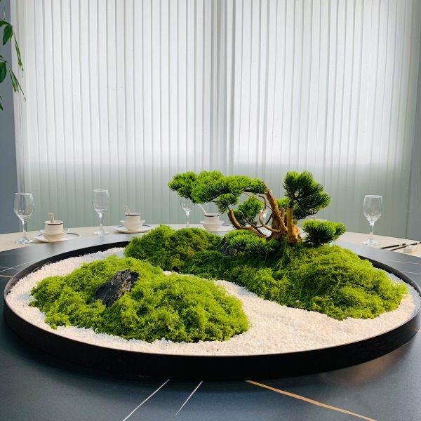 酒店圆桌转盘中间摆件餐桌中心摆花圆形装饰微景观枯山水沙盘摆台,家居饰品,餐桌花艺,淘宝优惠券,粉丝福利购,淘宝优惠卷
