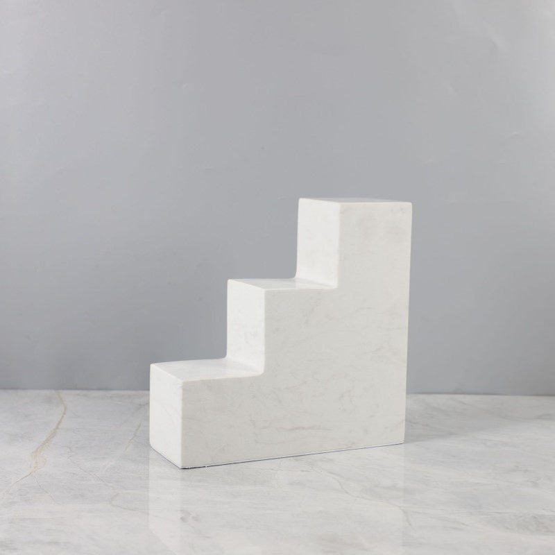 现代北欧大理石几何不规则摆件客厅书房样板间别墅软装家居装饰品