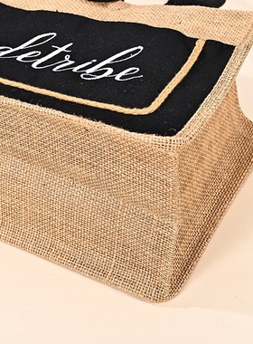 麻布袋定制e复古亚麻礼品袋黄麻手提单肩黑白色粗麻袋子定做logo