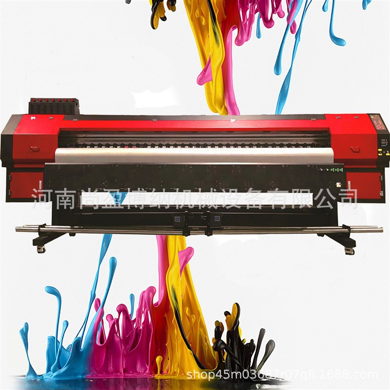 数码写真机 弱溶剂4头打印机 广告喷绘机 天花软膜卷材机36D壁画
